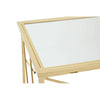 Arista Gold Finish Console Table With Mirror Top