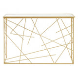 Arista Gold Finish Console Table With Mirror Top