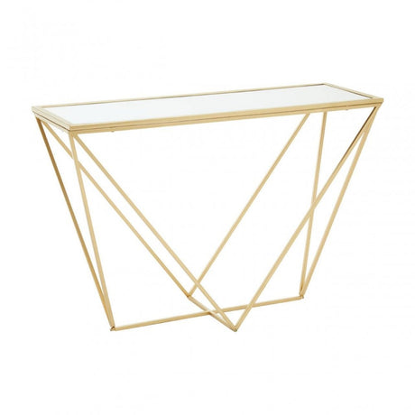 Arista Gold Finish Round Console Table