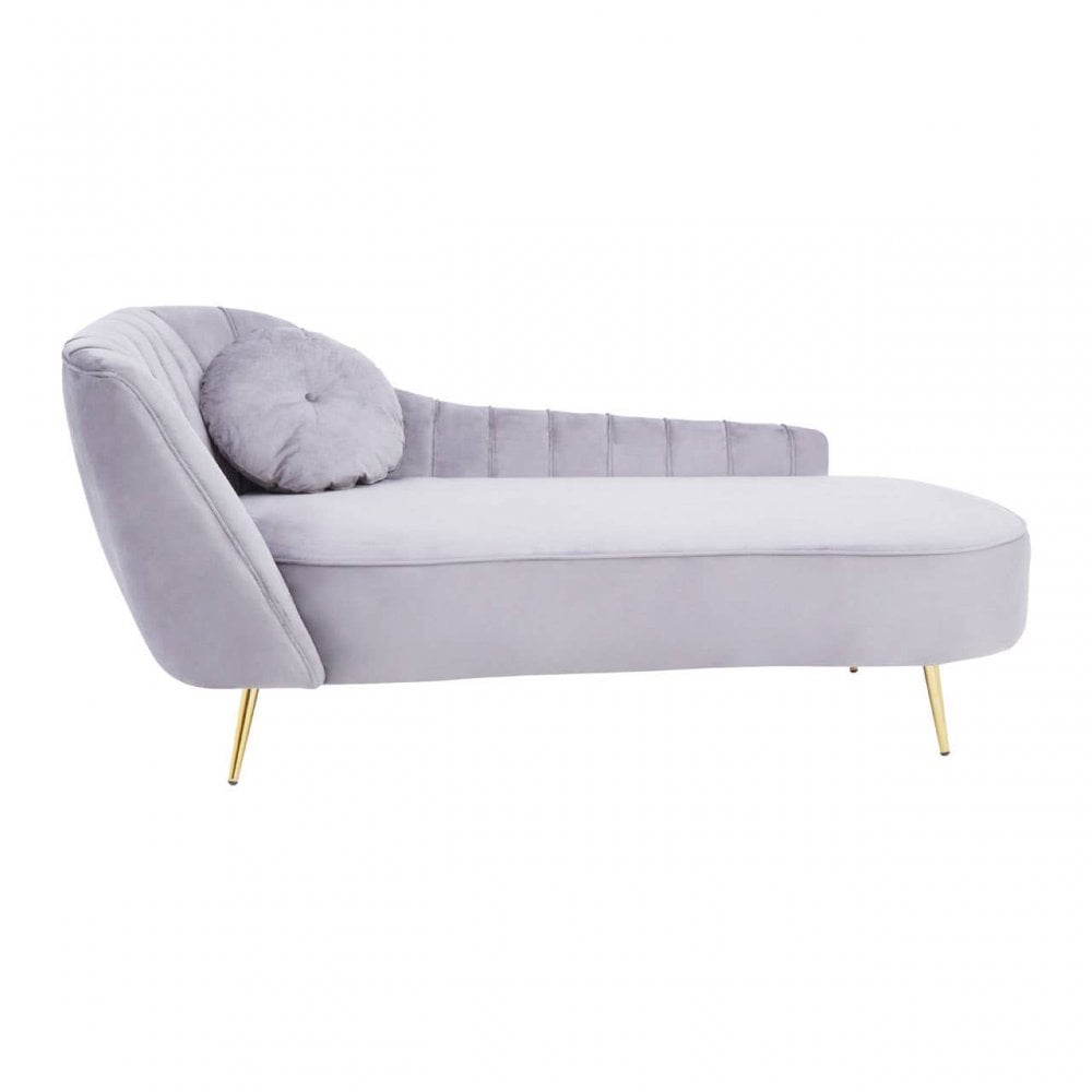 Selina Left Arm Velvet Chaise
