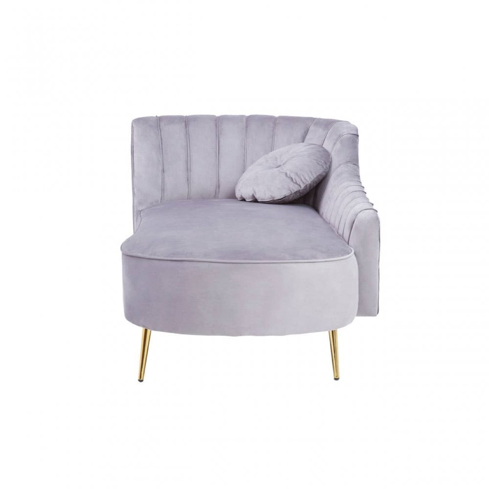 Selina Left Arm Velvet Chaise
