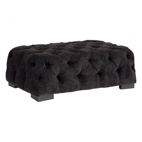 Mason Black Fabric Footstool