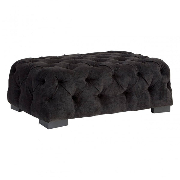Mason Black Fabric Footstool