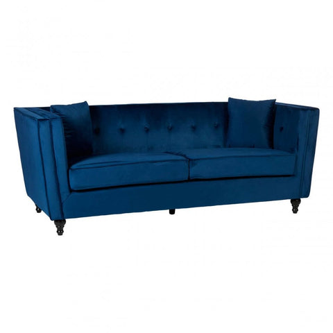 Daxton Three Seater Navy Blue Velvet Sofa
