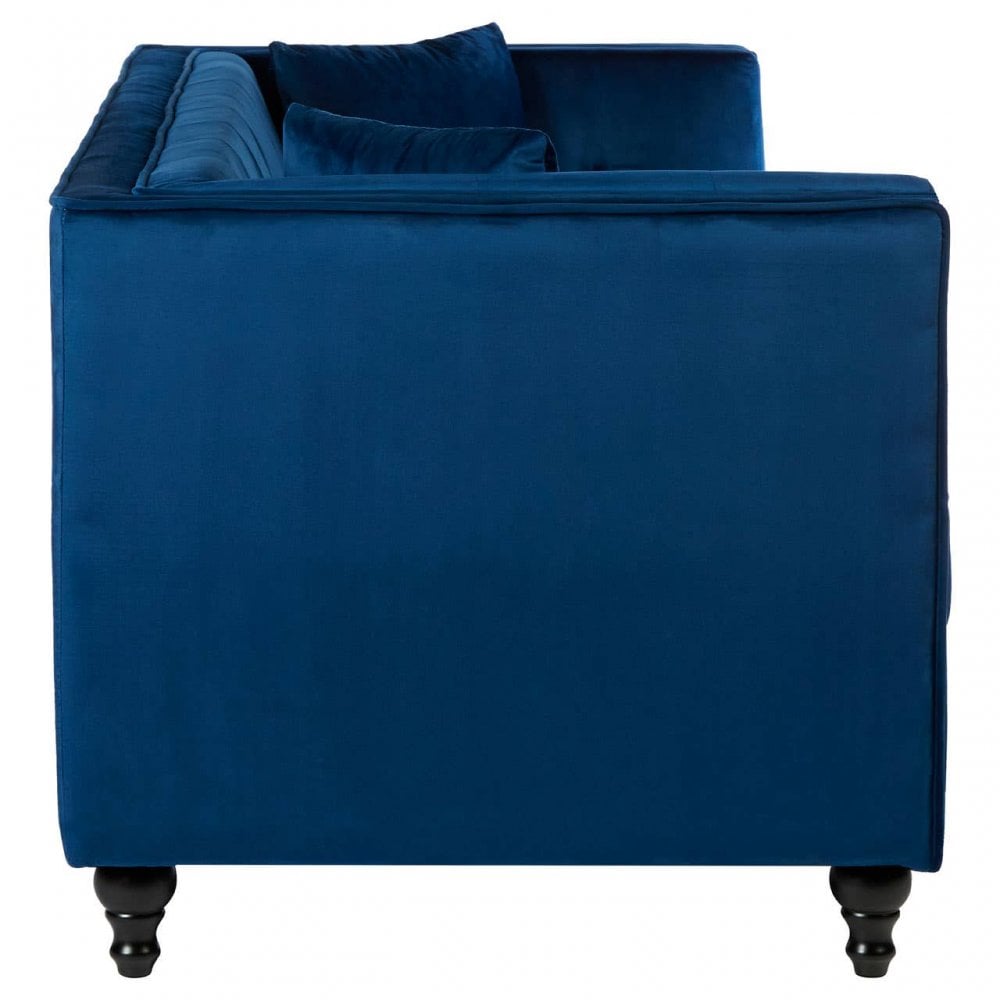 Daxton Three Seater Navy Blue Velvet Sofa