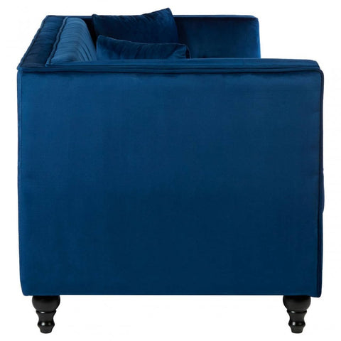 Daxton Three Seater Navy Blue Velvet Sofa