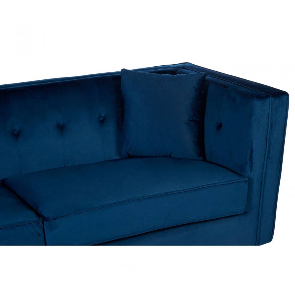 Daxton Three Seater Navy Blue Velvet Sofa