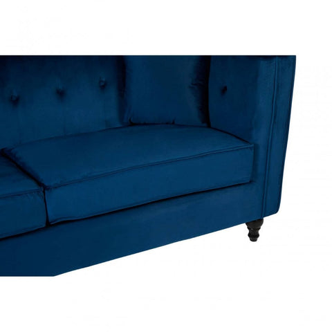 Daxton Three Seater Navy Blue Velvet Sofa