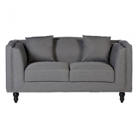 Linden 2 Seat Grey Fabric Sofa