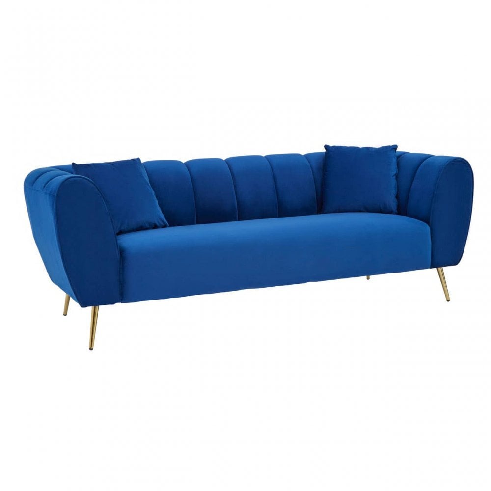 Aria 3 Seat Midnight Velvet Sofa