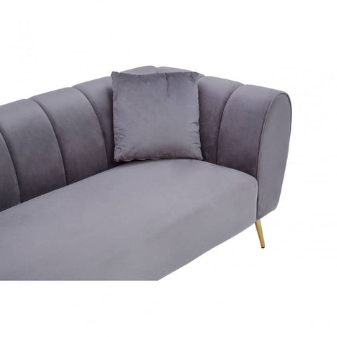 Aria Three Seater Grey Velvet Sofa
