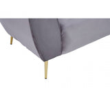Aria Three Seater Grey Velvet Sofa