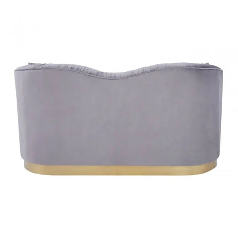 Elysia 2 Seat Pleated Grey Velvet Sofa