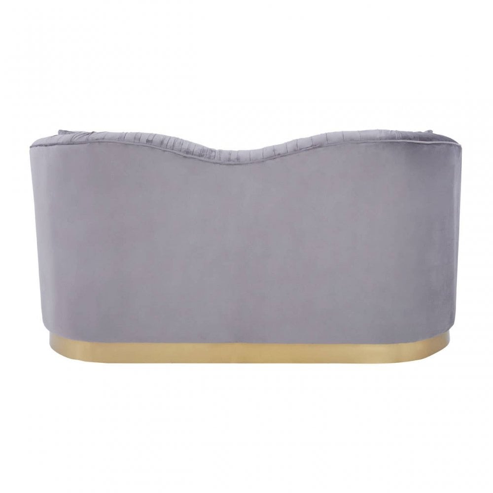 Elysia 2 Seat Pleated Grey Velvet Sofa