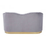 Elysia 2 Seat Pleated Grey Velvet Sofa