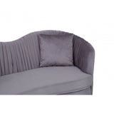 Elysia 2 Seat Pleated Grey Velvet Sofa