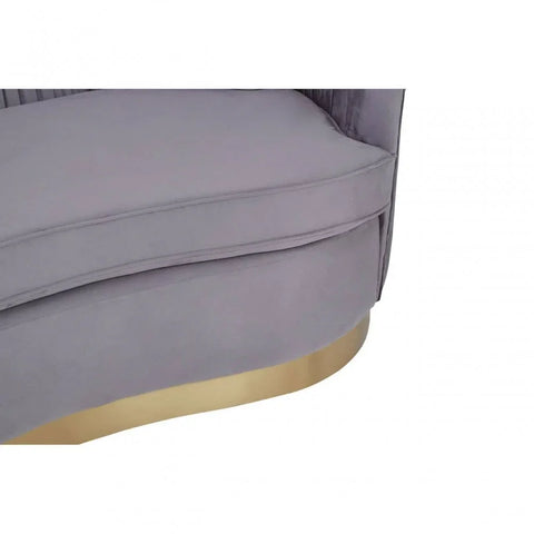 Elysia 2 Seat Pleated Grey Velvet Sofa