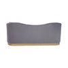 Elysia 3 Seat Pleated Grey Velvet Sofa