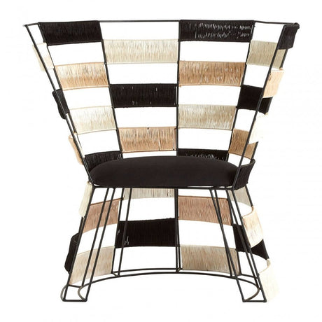 Meridian Beige, Black, and White Chair