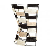 Meridian Beige, Black, and White Chair