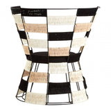 Meridian Beige, Black, and White Chair