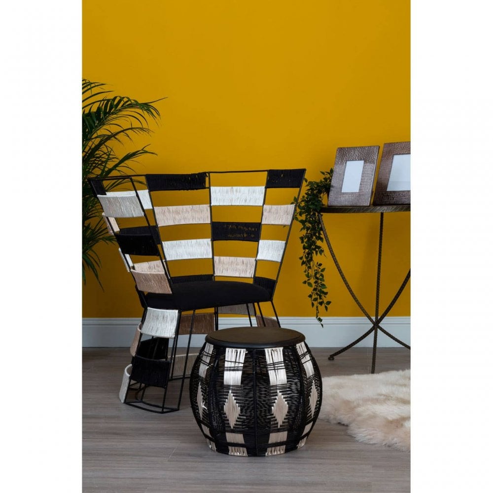 Meridian Beige, Black, and White Chair