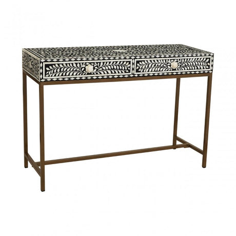 Meridian Console Table With Gold Finish Legs
