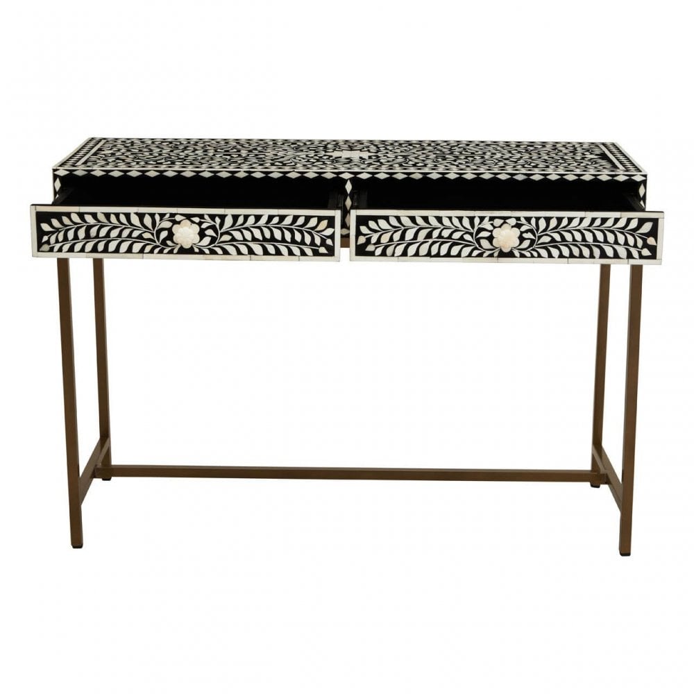 Meridian Console Table With Gold Finish Legs