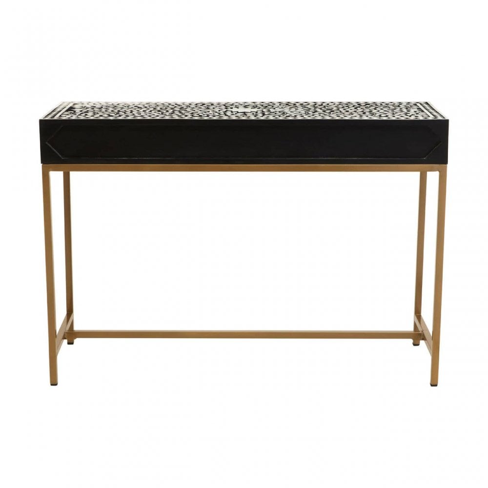 Meridian Console Table With Gold Finish Legs
