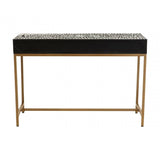 Meridian Console Table With Gold Finish Legs