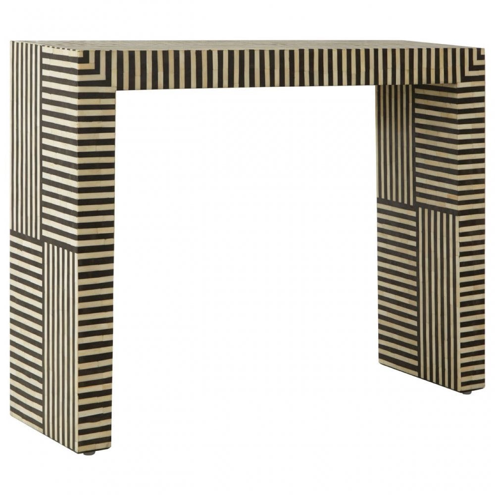 Meridian Bone Inlay Stripe Design Console Table
