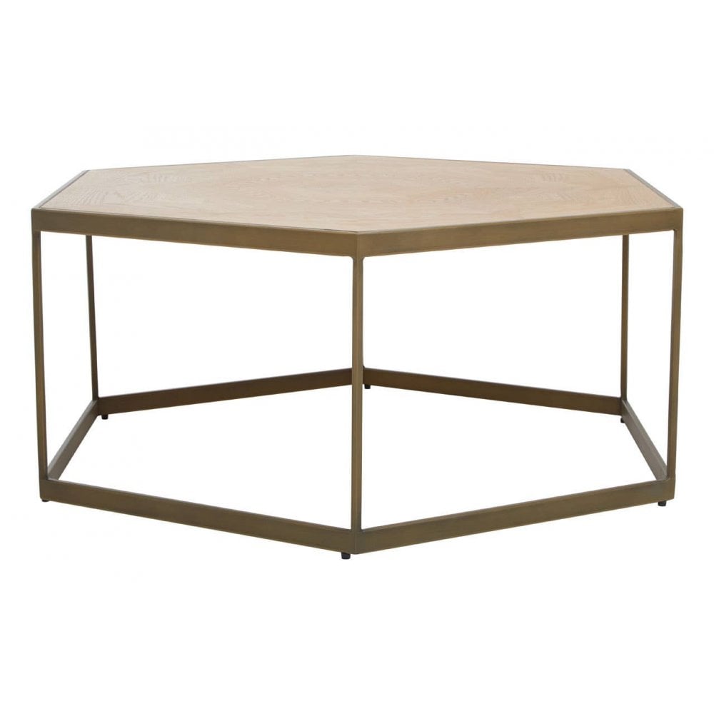 Terrence Hexagonal Brown Coffee Table