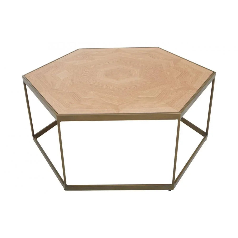 Terrence Hexagonal Brown Coffee Table