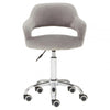 Lydia Grey Velvet Home Office Chair with Curved Back