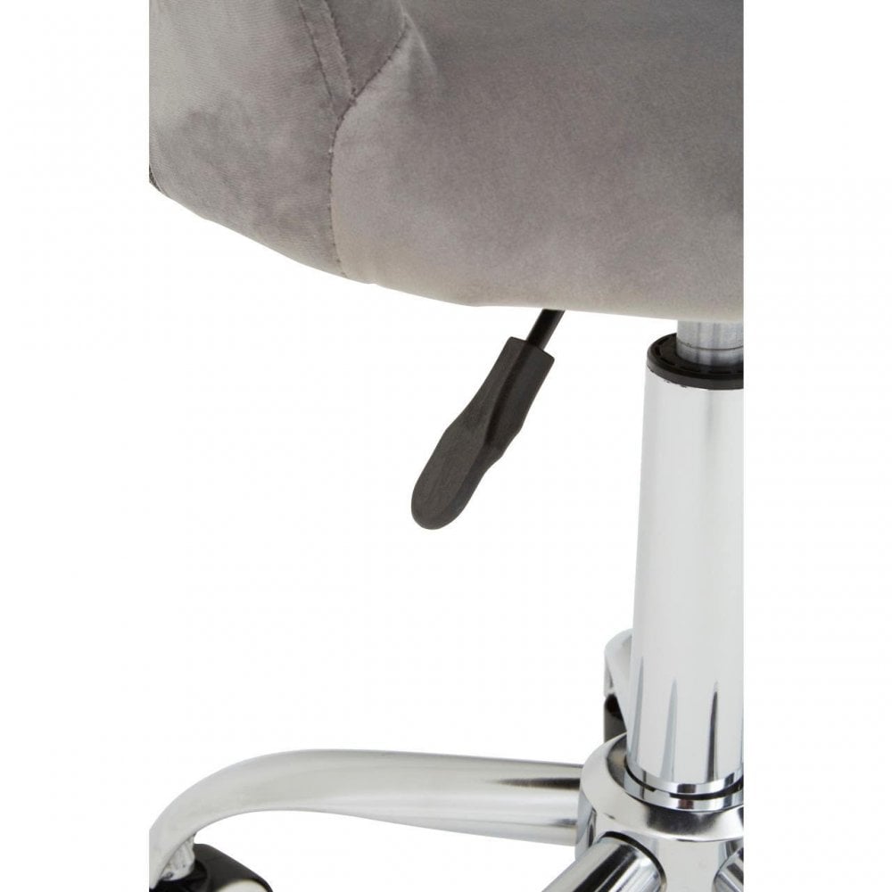 Lydia Grey Velvet Home Office Chair with Curved Back