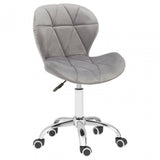 Livia Grey Velvet Quilted Home Office Chair