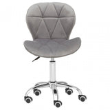 Livia Grey Velvet Quilted Home Office Chair