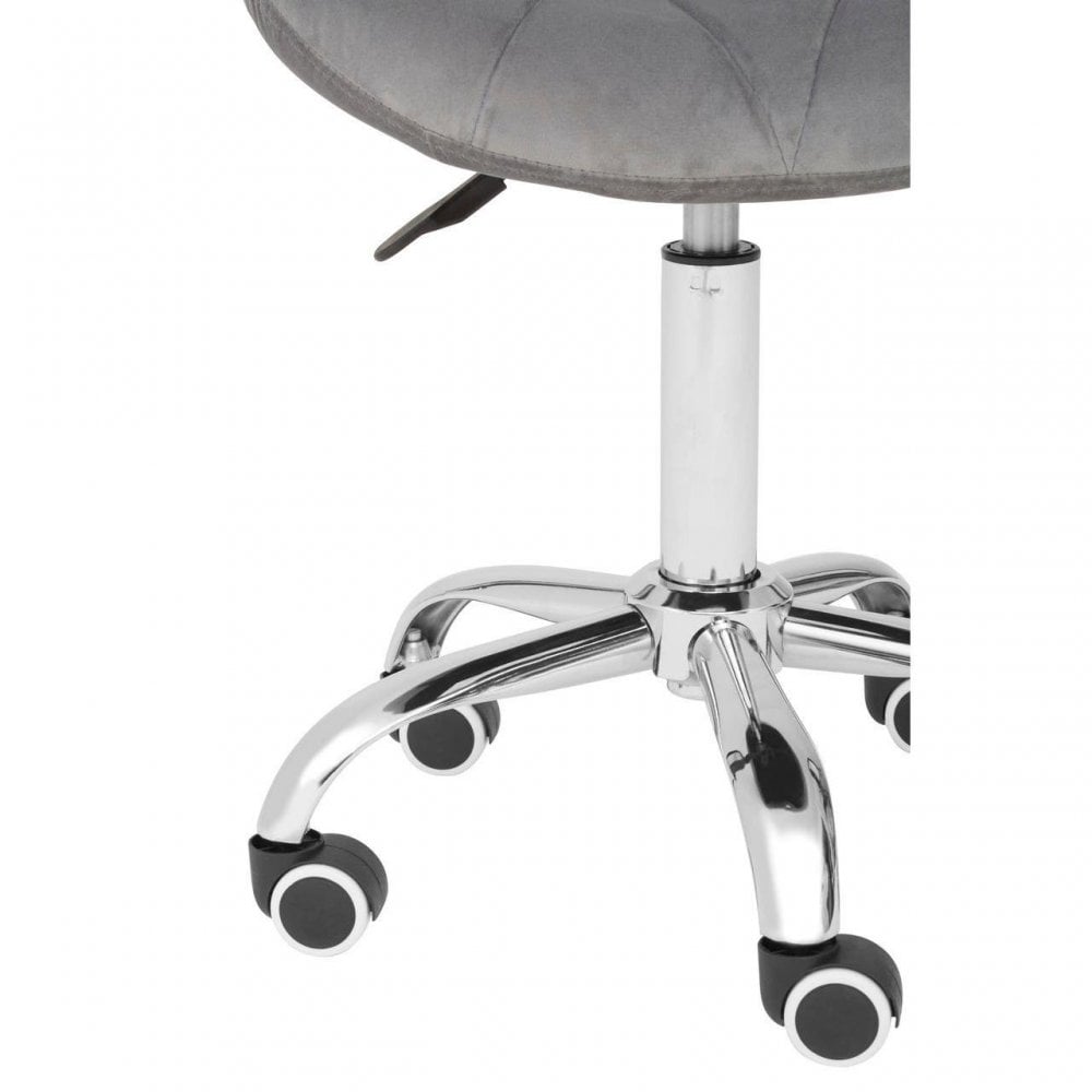 Livia Grey Velvet Quilted Home Office Chair