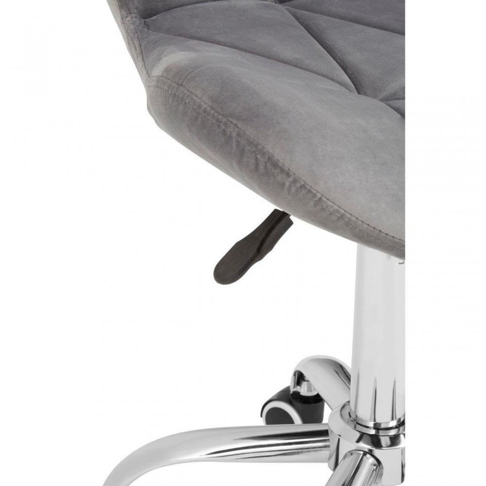 Livia Grey Velvet Quilted Home Office Chair