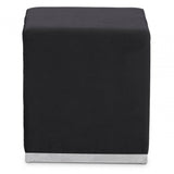 Tavian Black And Silver Square Stool