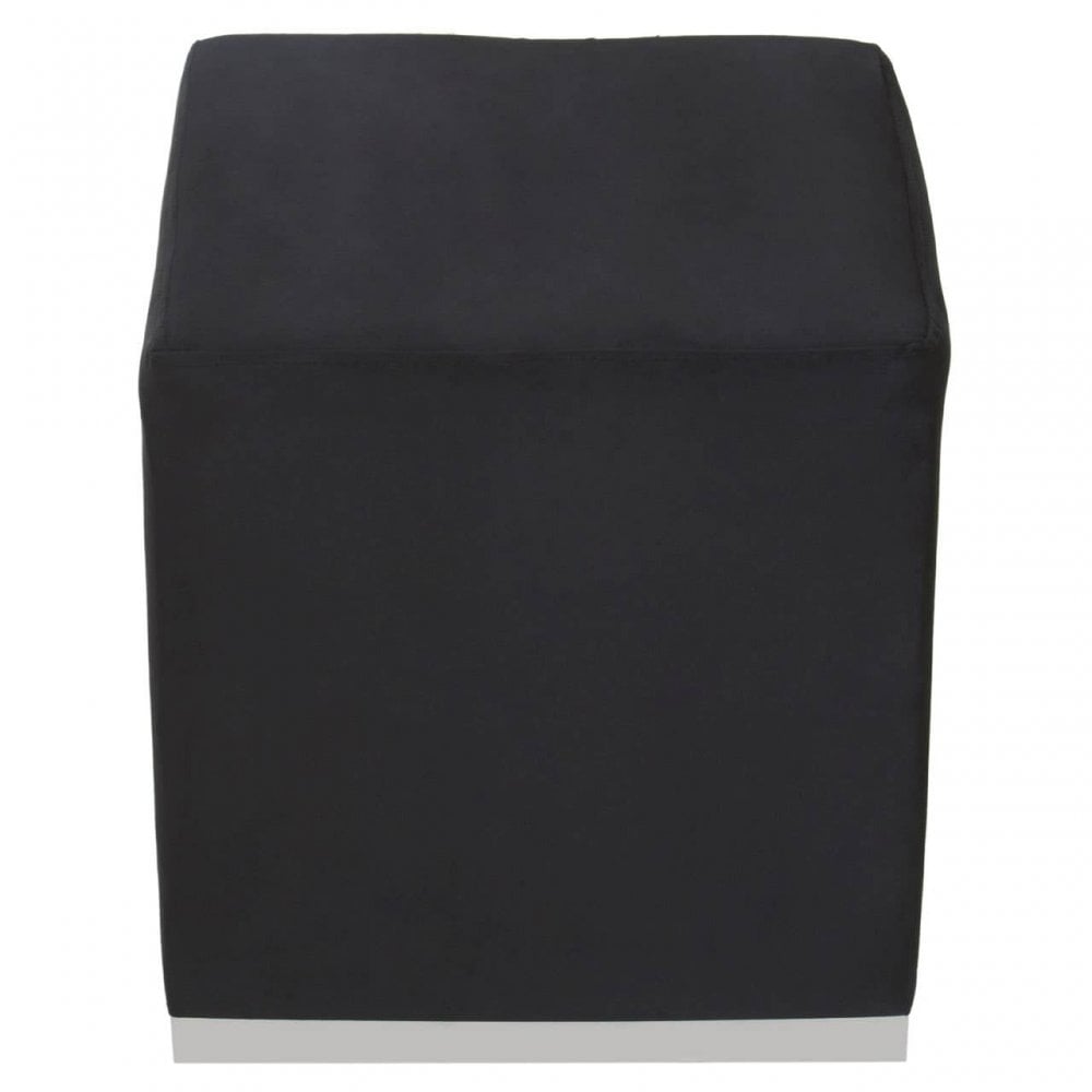 Tavian Black And Silver Square Stool