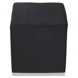 Tavian Black And Silver Square Stool