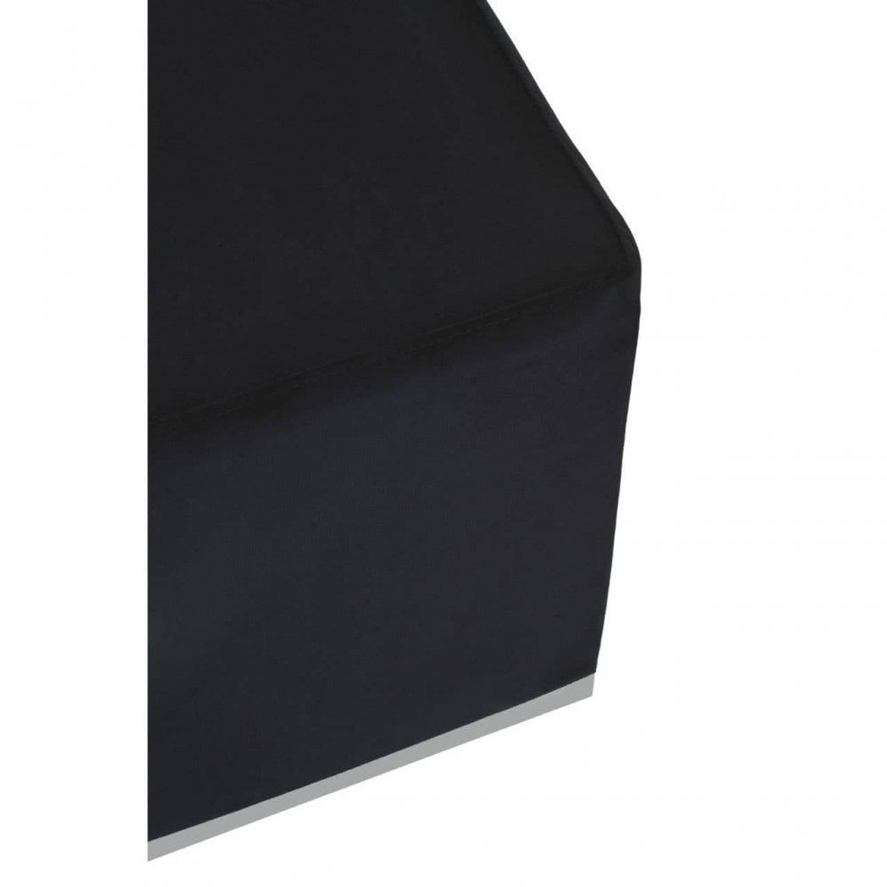 Tavian Black And Silver Square Stool