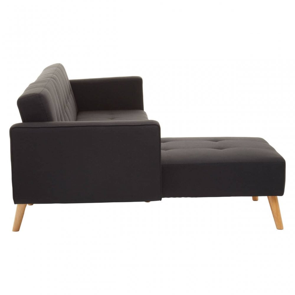 Mason Hagen Black Large Corner Sofa Bed