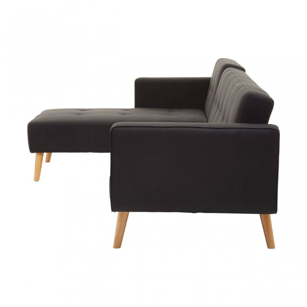 Mason Hagen Black Large Corner Sofa Bed