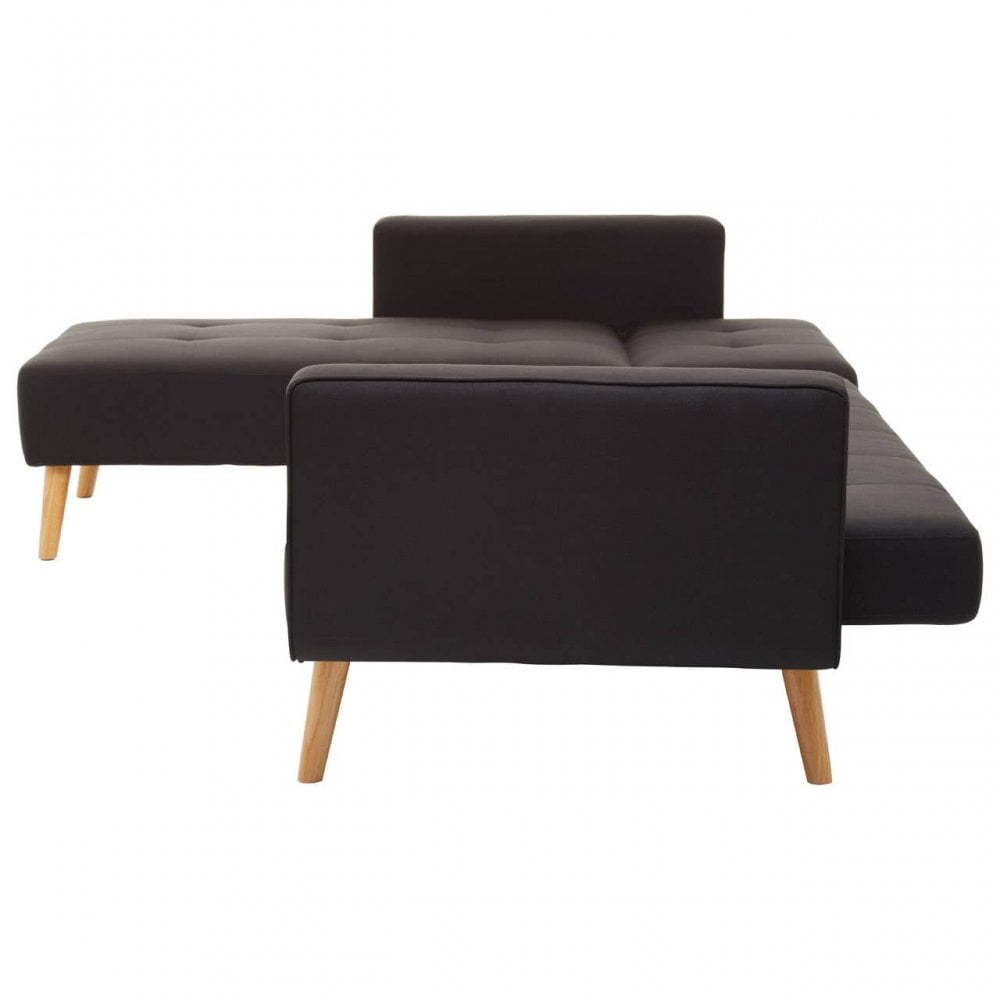 Mason Hagen Black Large Corner Sofa Bed