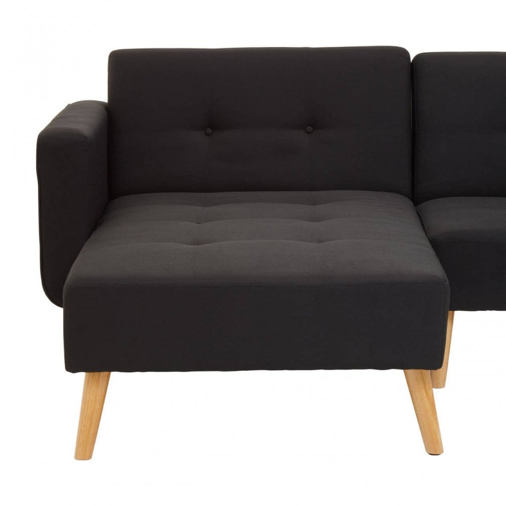 Mason Hagen Black Large Corner Sofa Bed