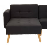 Mason Hagen Black Large Corner Sofa Bed