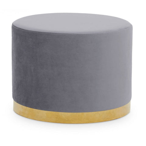 Tavian Grey And Gold Round Stool
