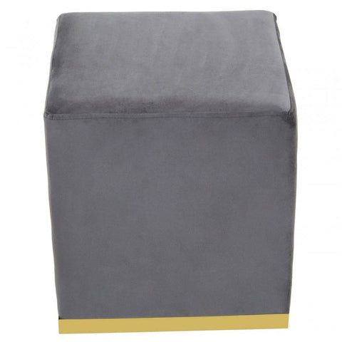 Tavian Grey And Gold Square Stool